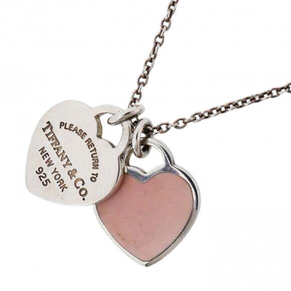 TIFFANY Jewelry - Tiffany & Co. Return to Heart Necklace, Sterling Silver 925, Pink, Women's